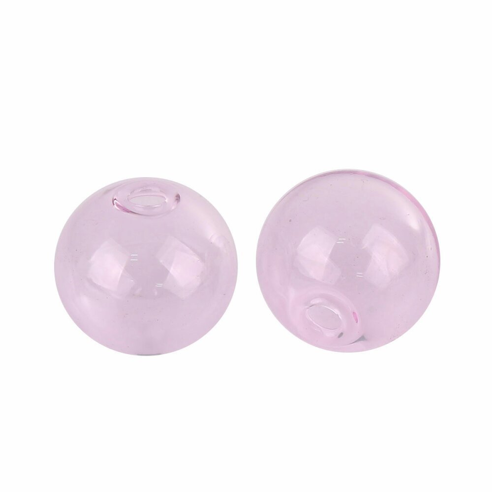 1 rund glaskula att fylla 12mm rosa