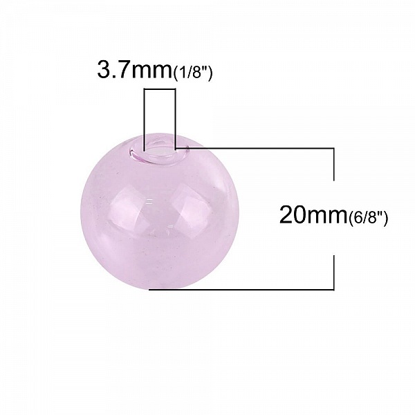 1 x 20mm rund glaskula rosa att fylla