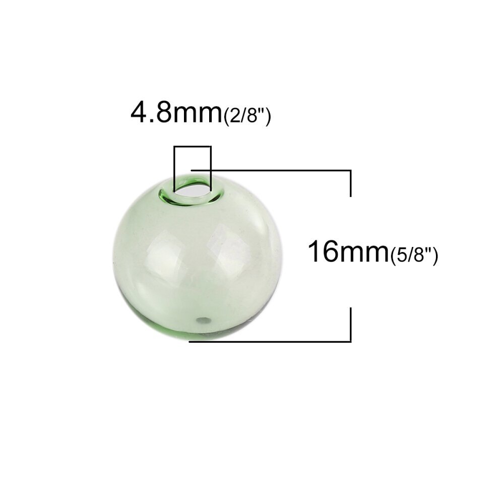 1 rund glaskula att fylla 16mm Grön