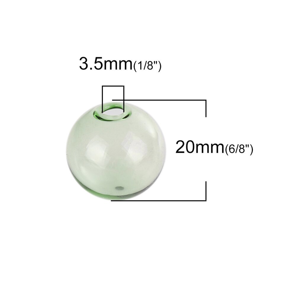 1 20 mm rund glaskula Grön att fylla
