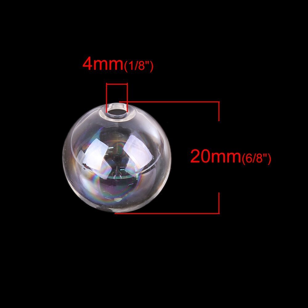 1 Glaskula 20mm AB Genomskinlig för fyllning