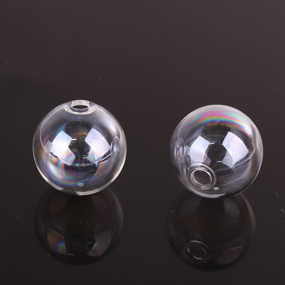 1 Rund glaskula 25mm AB Transparent att fylla