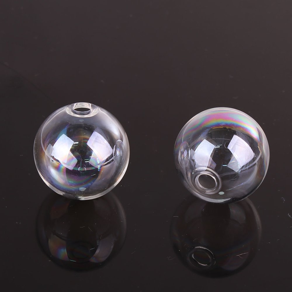 1 Rund glaskula 25mm AB Transparent att fylla