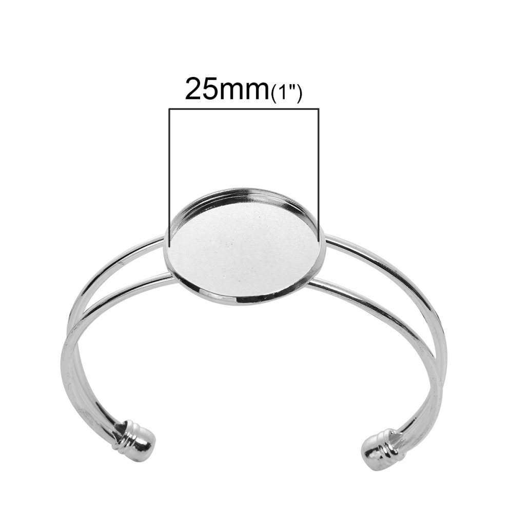 1 Cabochon stöd armband + 1 glas cabochon 25 mm N°01