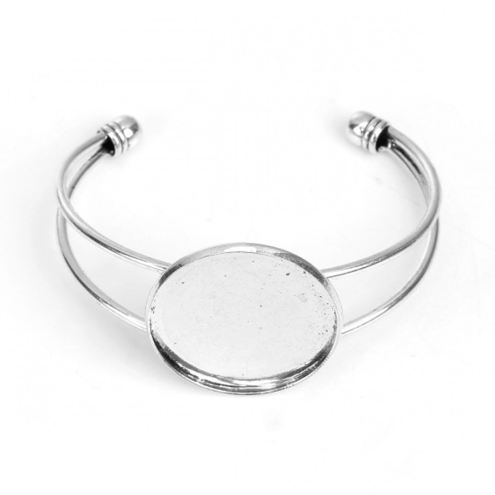 1 Cabochon stöd armband + 1 glas cabochon 30 mm N°01