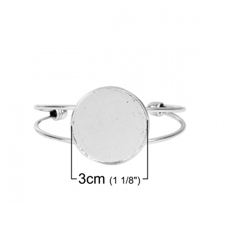 1 Cabochon stöd armband + 1 glas cabochon 30 mm N°01