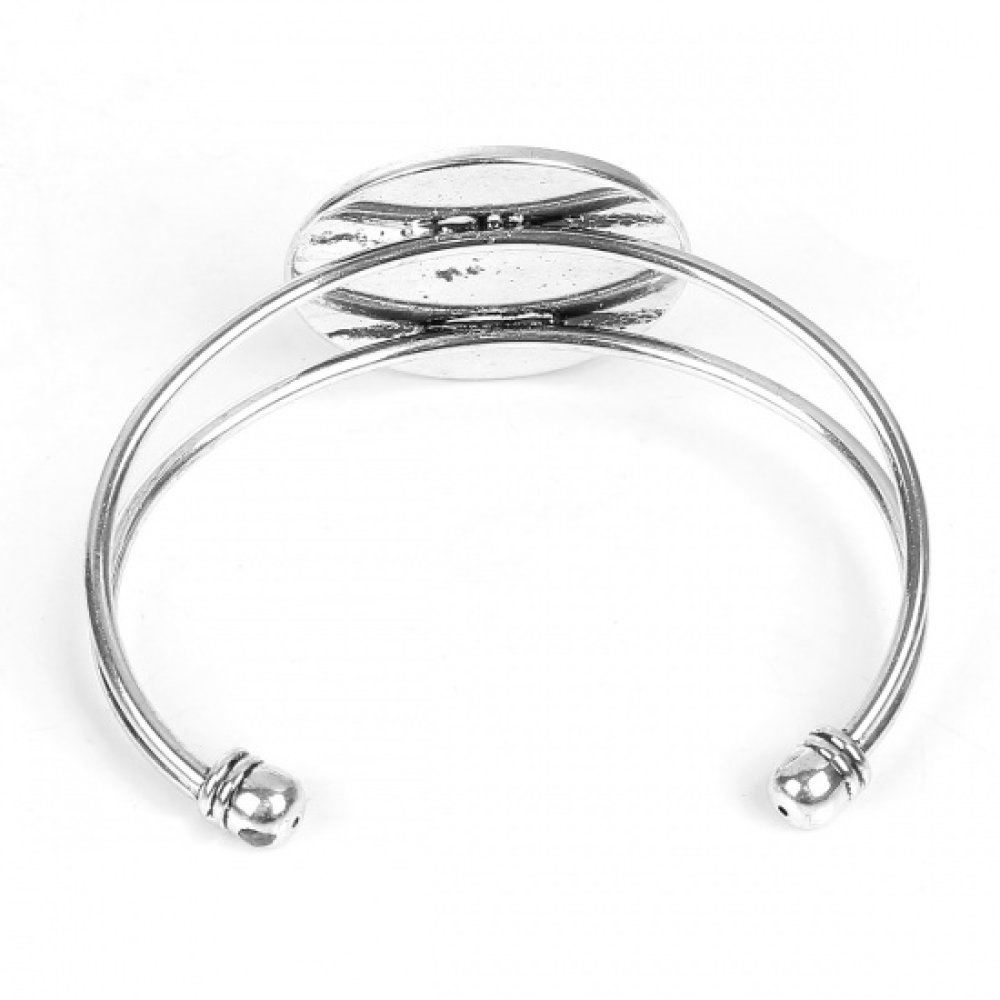 1 Cabochon stöd armband + 1 glas cabochon 30 mm N°01