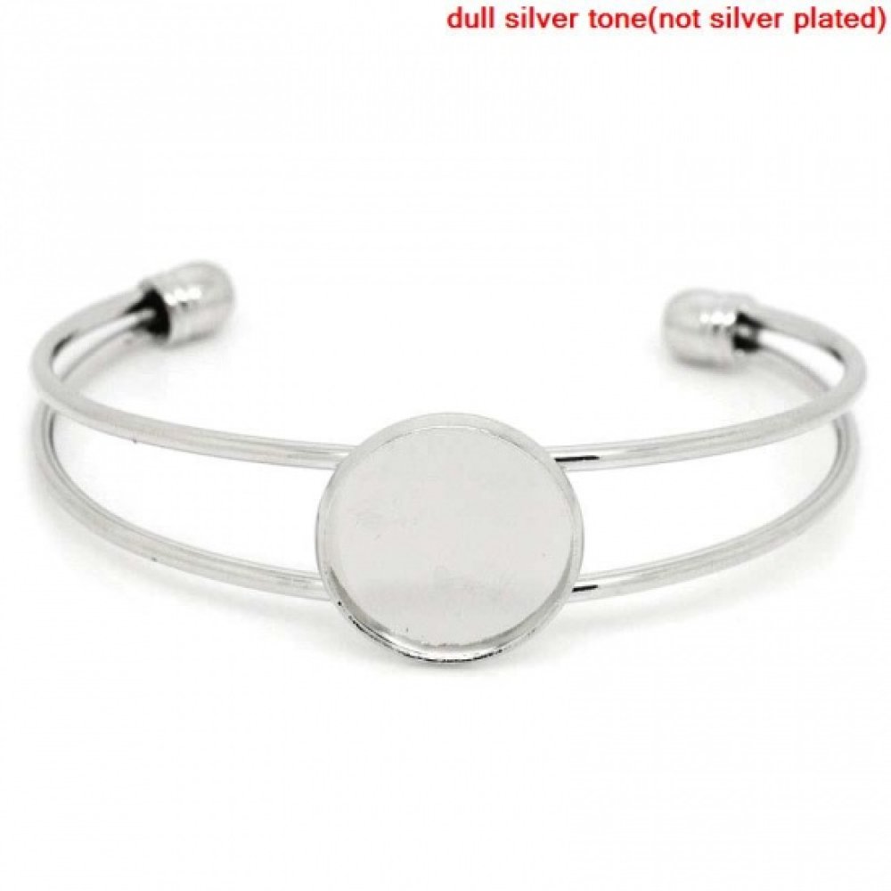 1 armband stöd rund cabochon + 1 glas cabochon 18 mm N°01