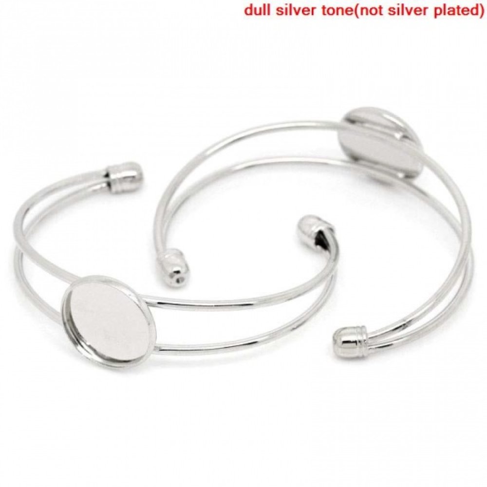 1 armband stöd rund cabochon + 1 glas cabochon 18 mm N°01