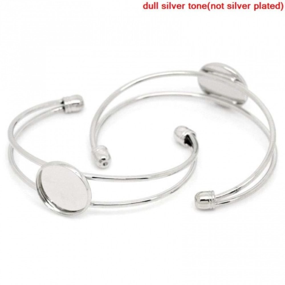 1 armband stöd rund cabochon + 1 glas cabochon 18 mm N°01