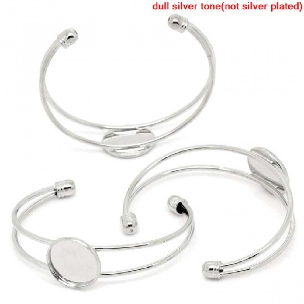 1 armband stöd rund cabochon + 1 glas cabochon 18 mm N°01