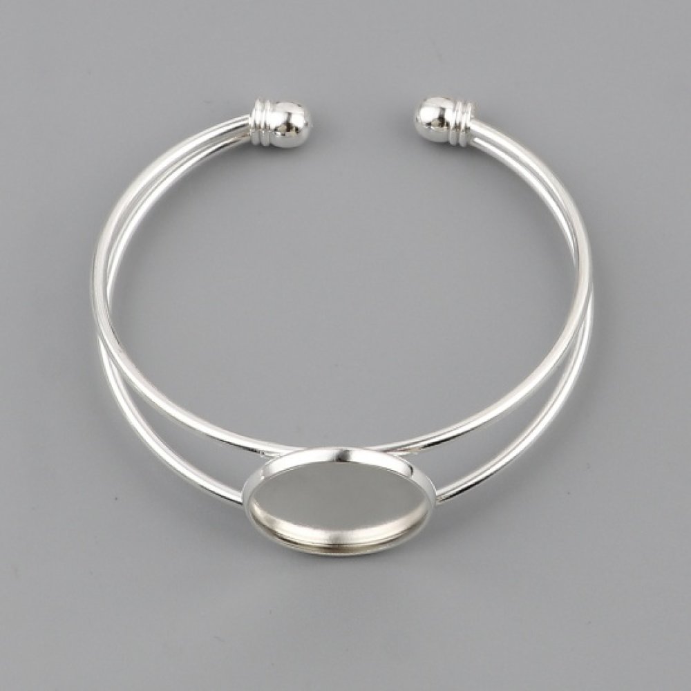 1 Cabochon stöd armband + 1 glas cabochon 20 mm N°01