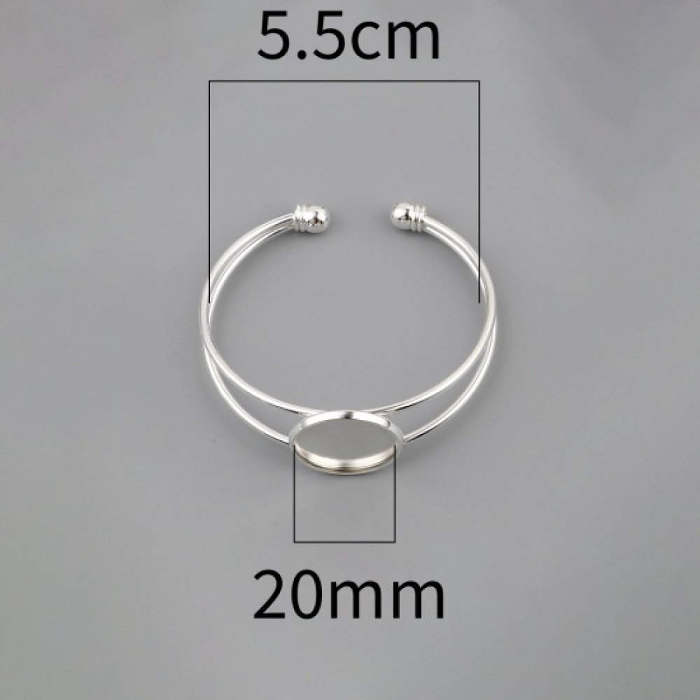 1 Cabochon stöd armband + 1 glas cabochon 20 mm N°01