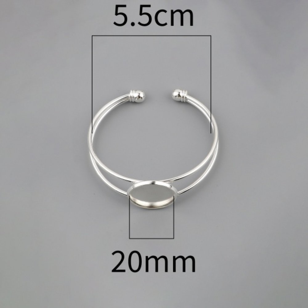 1 Cabochon stöd armband + 1 glas cabochon 20 mm N°01
