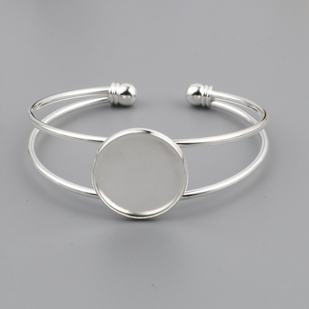 1 Cabochon stöd armband + 1 glas cabochon 20 mm N°01
