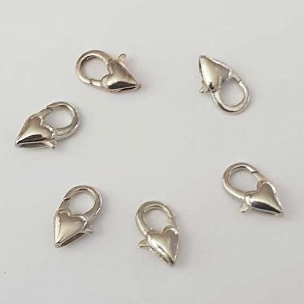 1 Fermoir Mousqueton 12 x 07 mm Argent Vieilli N&deg;02