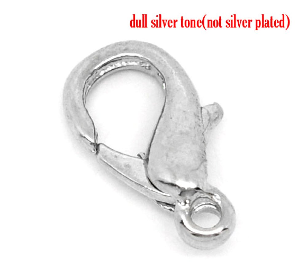 1 karbinhakelås 23 x 12 mm åldrat silver