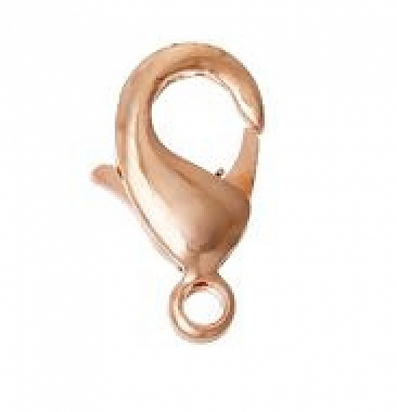 1 karbinhake med l&aring;s 15 x 08 mm Guld Ros&eacute;