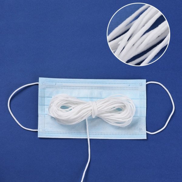 1 meter elastisk mask Polyester rund 2,3 mm Vit