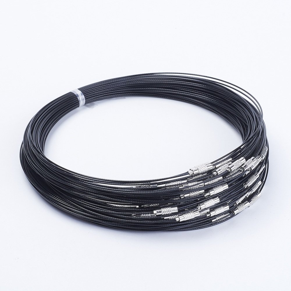 1 halsband med styv kabeldragning svart lås till skruv N°01