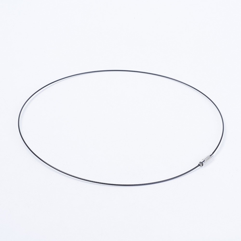 1 halsband med styv kabeldragning svart lås till skruv N°01