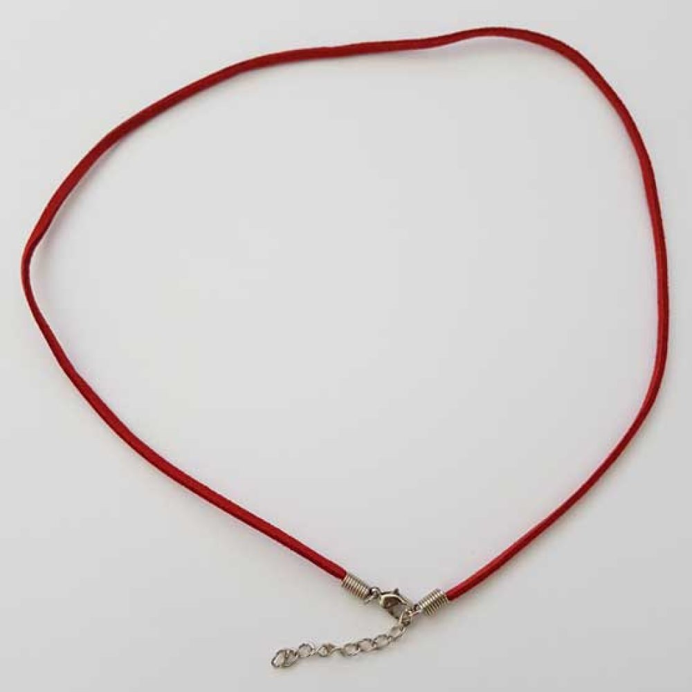 1 röd mocka choker 51 cm med karbinlås