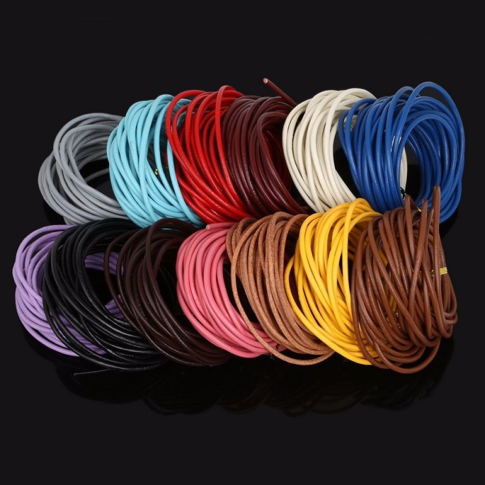 1 meter slät brun läderlina 3 mm