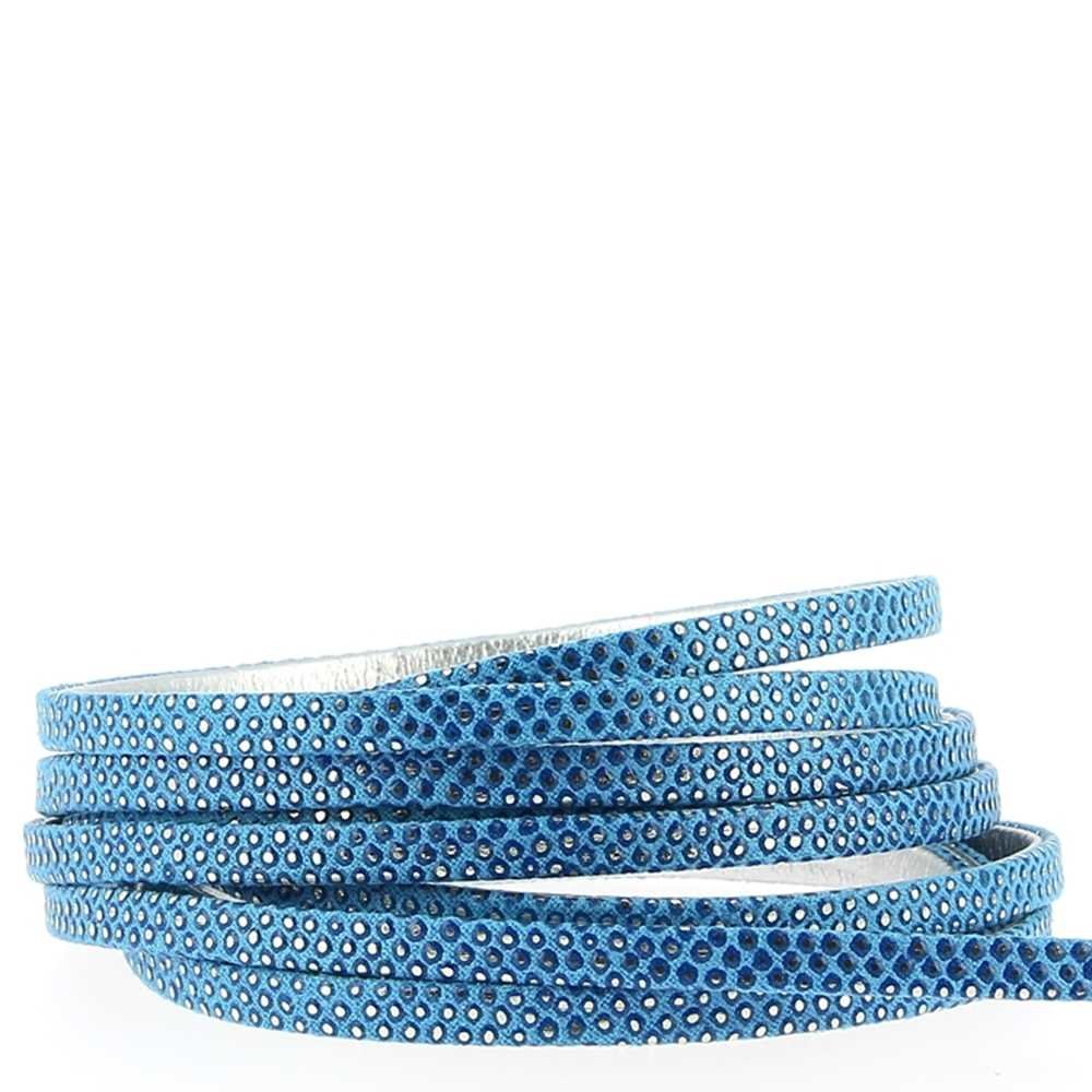 1 meter Ödleband Azure/Silver 05 mm