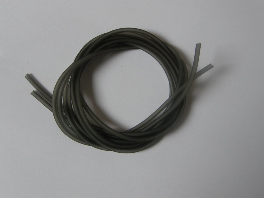 1 meter Pvc-hålig sladd 3 mm rökgrå