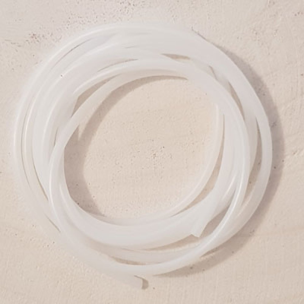 1 meter 2 mm vit ihålig PVC-sladd.