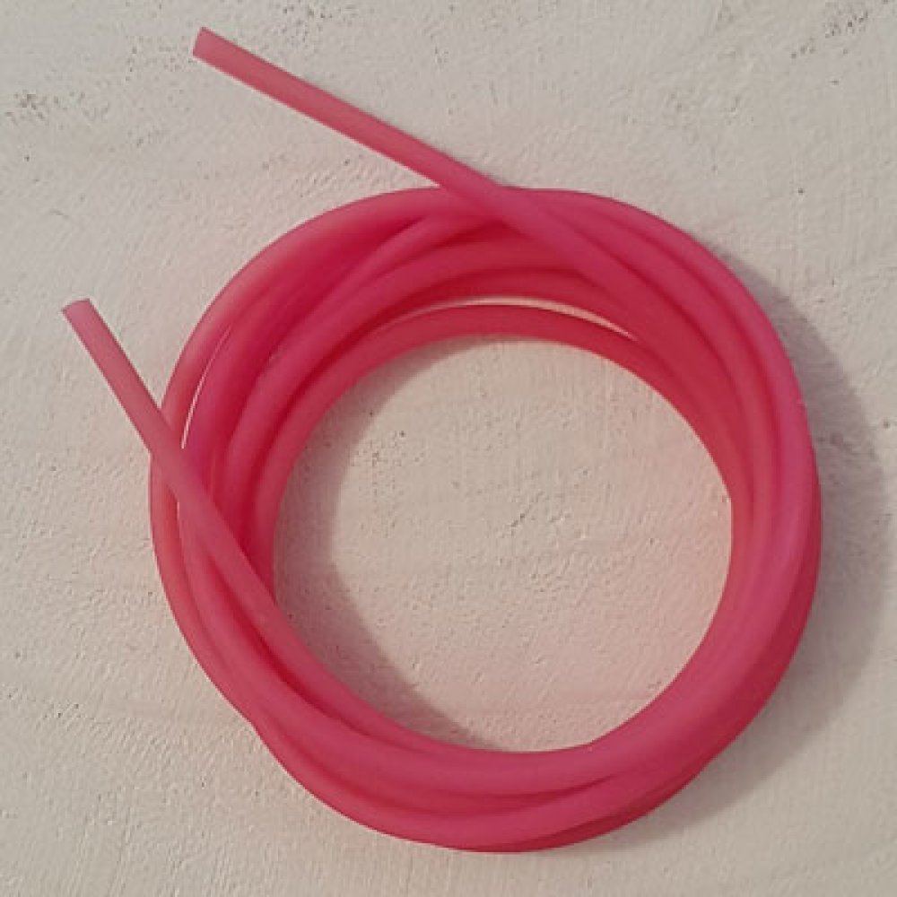 1 meter 2 mm ihålig PVC-sladd Fushia.