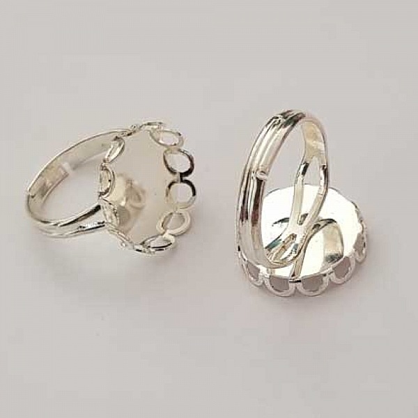 1 support bague cabochon de 15 mm Argent N&deg;21