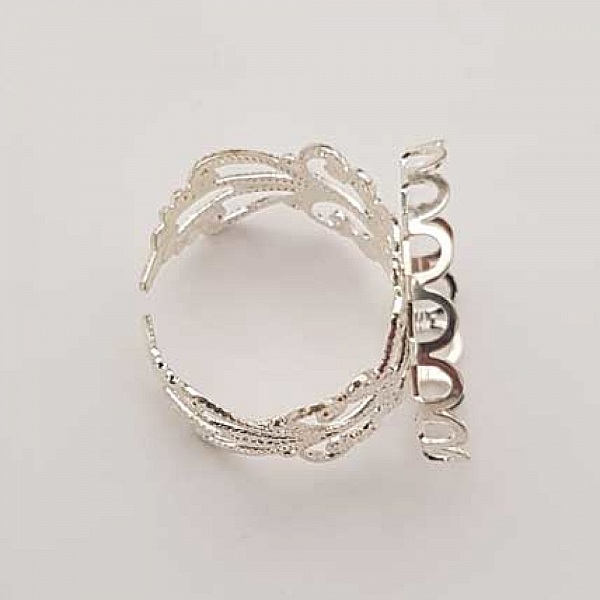 1 support bague cabochon de 20 mm Argent N&deg;22