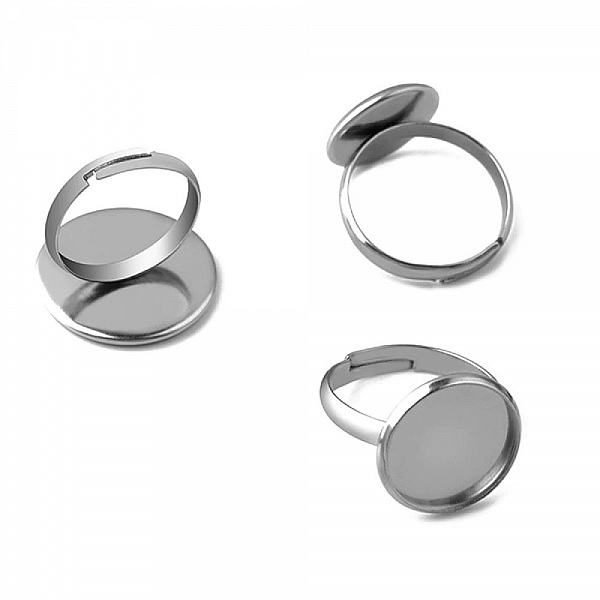1 support bague plateau de 10 mm Argent Vieilli N&deg;10