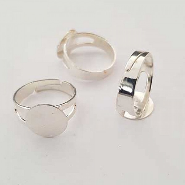 1 support bague ronde de 12 mm Argent N&deg;26