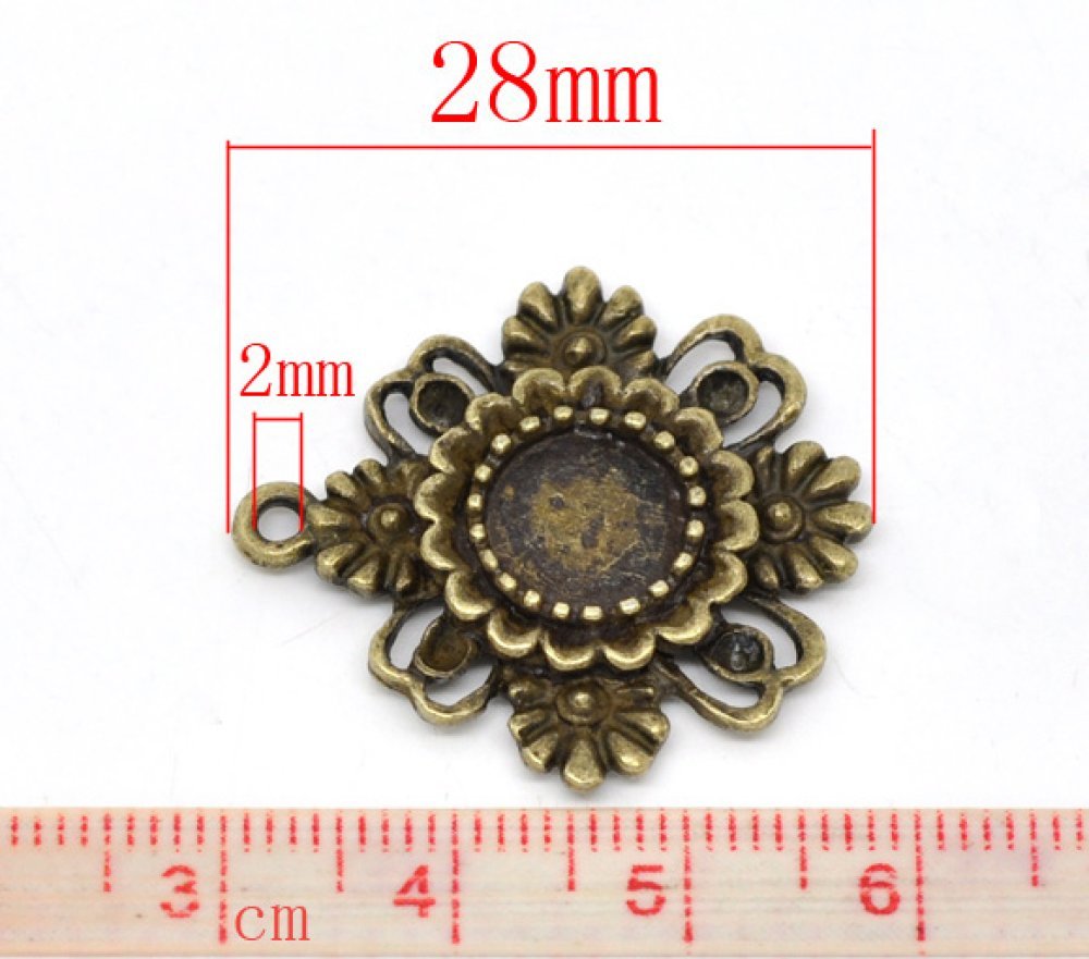 1 hållare för cabochon 08 mm N°06 Brons