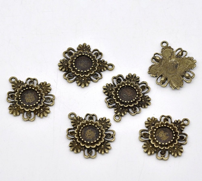 1 h&aring;llare f&ouml;r cabochon 08 mm N&deg;06 Brons