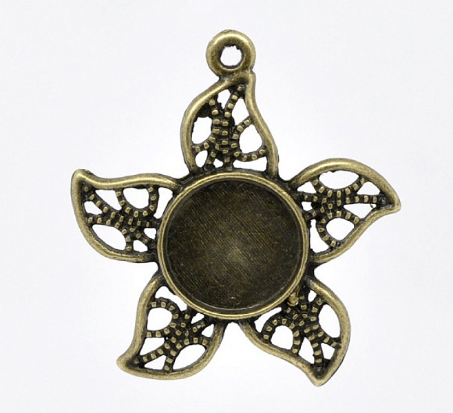 1 h&aring;llare f&ouml;r cabochon 12 mm N&deg;08 Brons