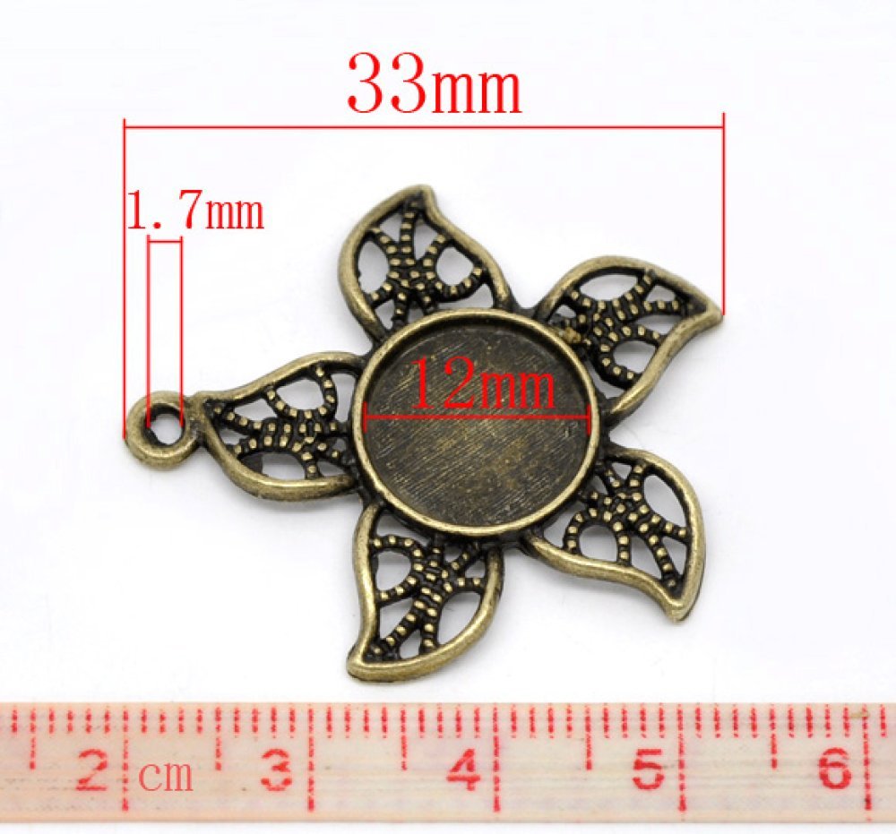 1 hållare för cabochon 12 mm N°08 Brons