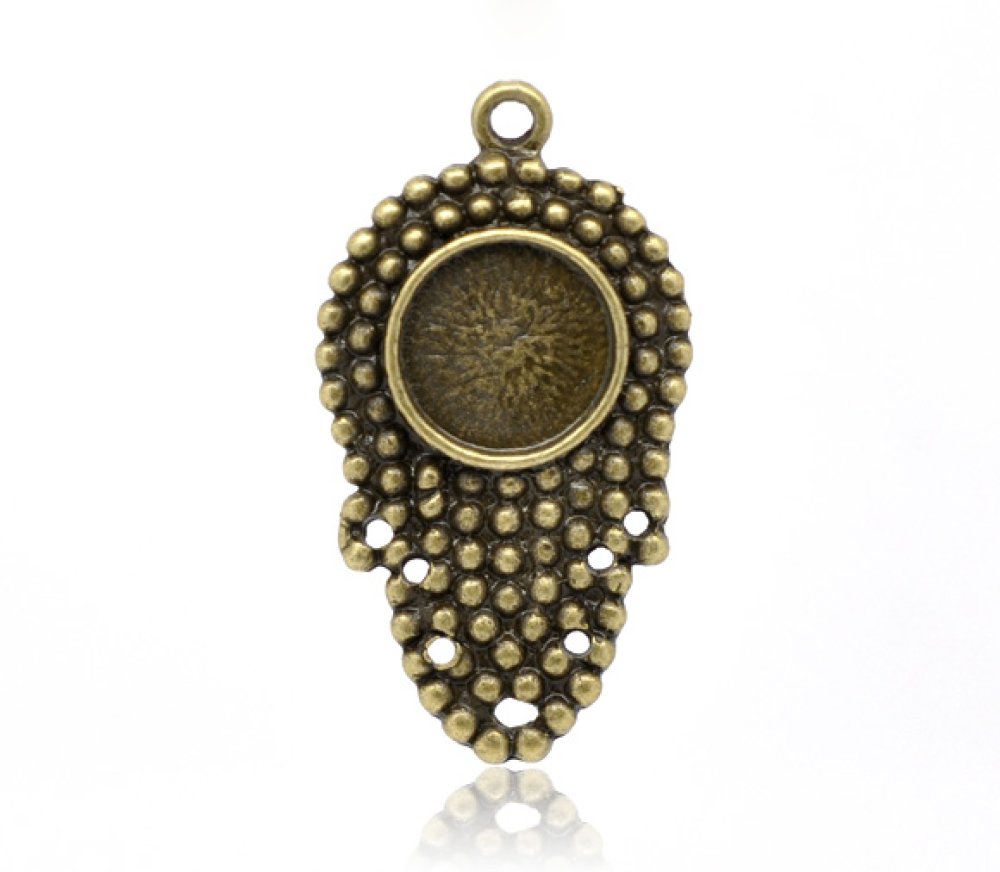 1 hållare för cabochon 12 mm N°09 Brons