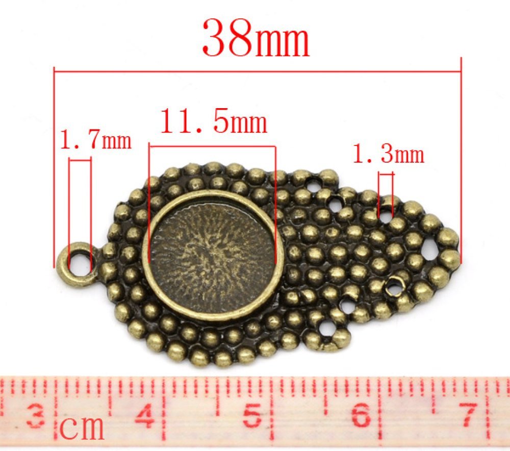 1 hållare för cabochon 12 mm N°09 Brons