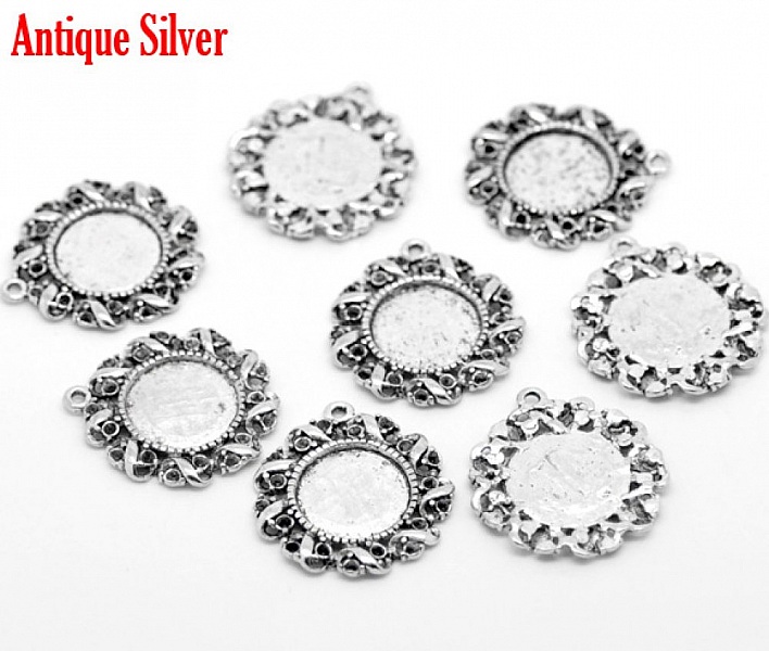 1 cabochonh&aring;llare 14 mm N&deg;01 Silver