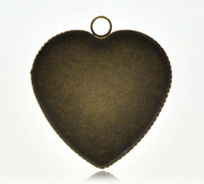 1 cabochonh&aring;llare Heart N&deg;05 Brons