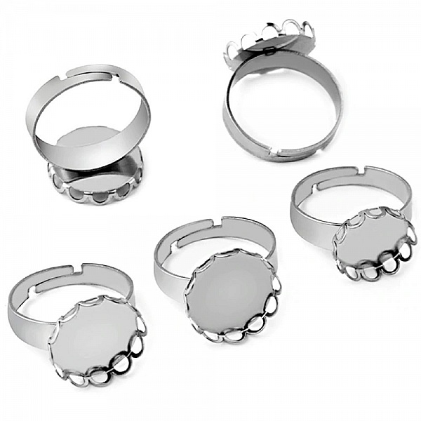 1 ring cabochonh&aring;llare 25 mm Silver N&deg;07