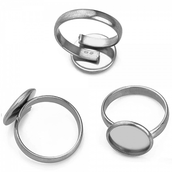 1 ring cabochonh&aring;llare 12 mm Silver N&deg;05