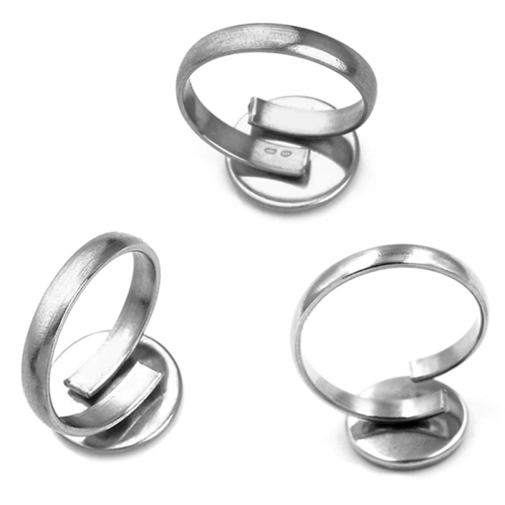 1 ring cabochonhållare 12 mm Silver N°05