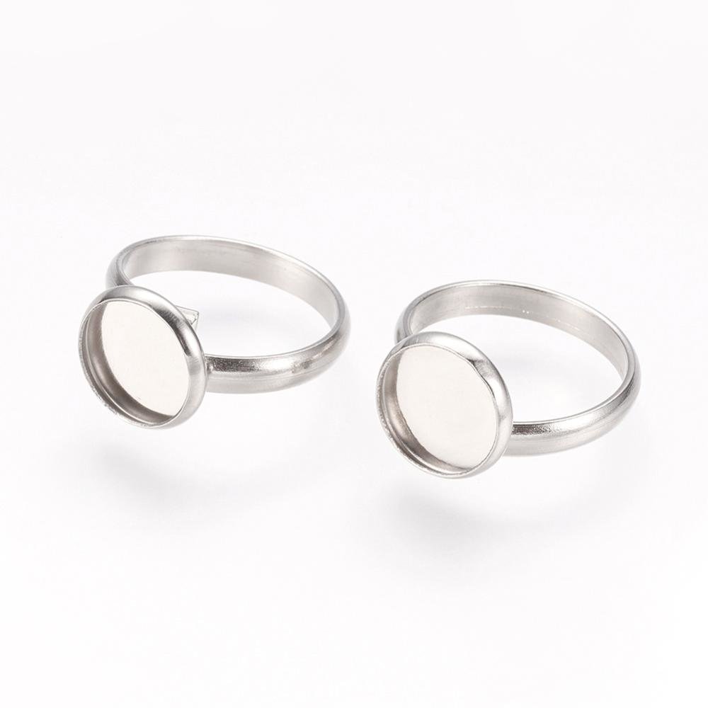 1 ring cabochonhållare 12 mm Silver N°05