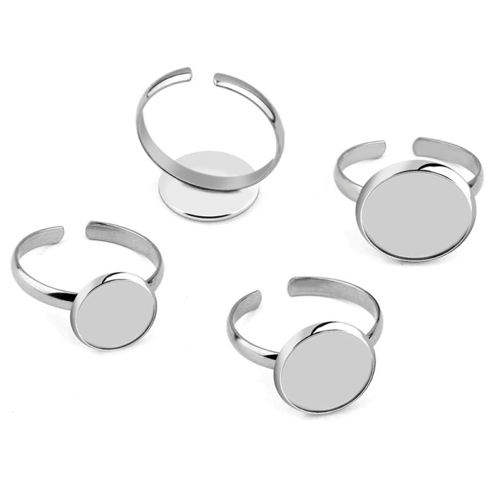 1 ring cabochonhållare 12 mm Silver N°06