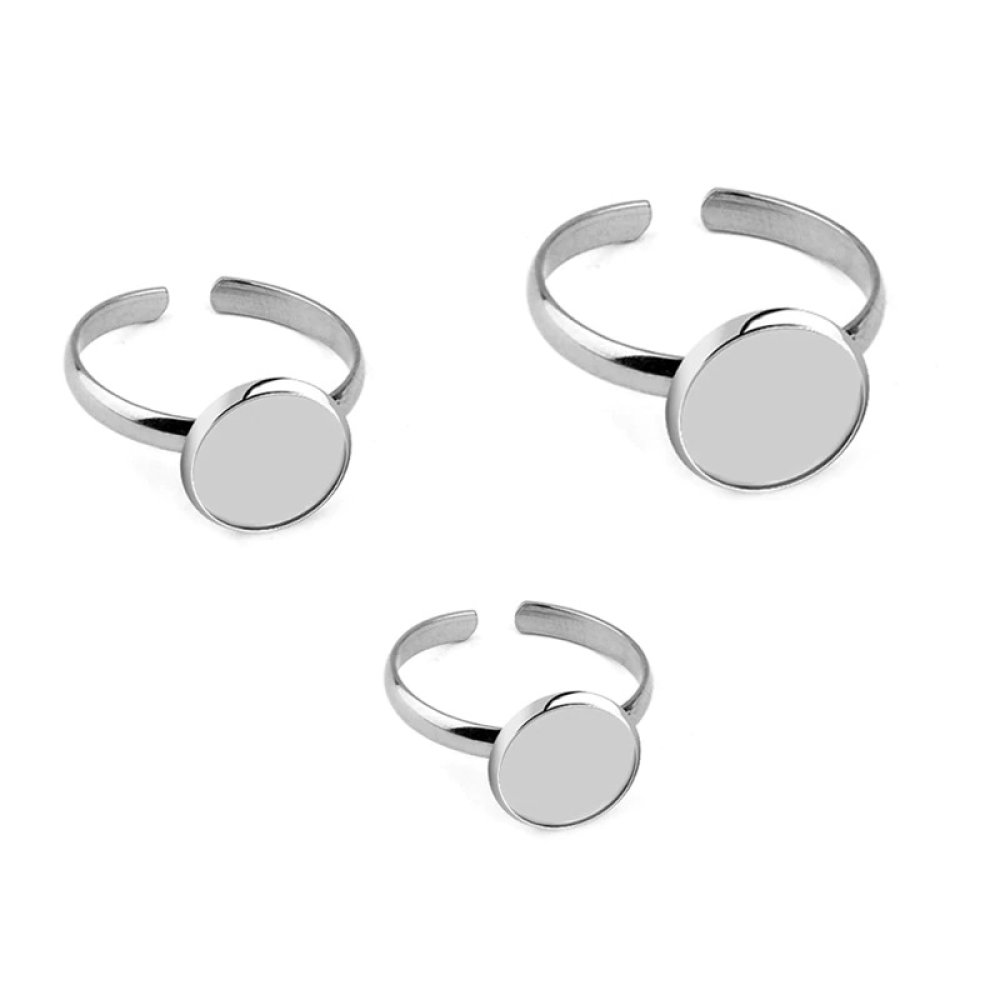 1 ring cabochonhållare 12 mm Silver N°06
