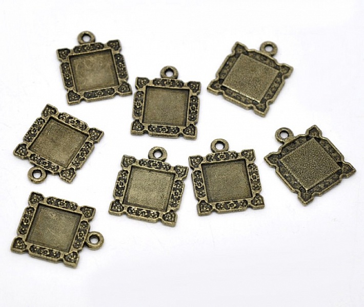 1 fyrkantig cabochonh&aring;llare N&deg;01 Brons